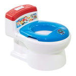 Children's potty seat with cartoon character design on a white background