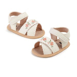 hitoddler Baby Girls Sandals Infant Classic Embroided Wedding Dress Summer Shoes Closed Toe Beach Sandals Newborn Crib Shoes First Walkers Prewalkers