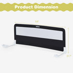 INFANS Bed Rail for Toddlers, 58" Foldable Safety Baby Crib Rail Fit for Kids Twin, Extra Long Swing Down Bed Guardrail for Convertible Crib, Queen, Full, King Mattress Side Guard (Black)
