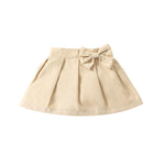 Pleated Skirt Fashion Versatile Skirt Baby Girls Infant Toddler Flared Short Skirt with Elastic (Khaki, 18-24 Months)