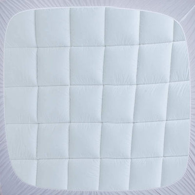 WhatsBedding Cotton Waterproof Mattress Pad Queen Size Top Down Alternative Filling Pillowtop Mattress Topper Cover-Fitted Quilted (Mattress Pad Queen)