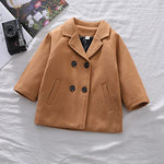 MoZiKQin Toddler Baby Boys Girls Wool Coat Winter Warm Double Breasted Trench Coat Kids Jacket Outwear Clothes (Khaki,3-4T)