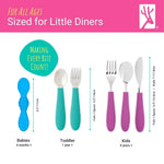 Elk and Friends Kids Silverware with Silicone Handle | Childrens Safe Flatware | Toddler Utensils | Baby Spoons + Forks | Stainless Steel Cutlery | Dishwasher Safe | 6 Pieces