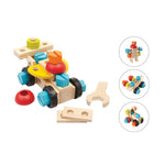 PlanToys® Construction Set Wooden Montessori Building and Engineering Toy | Fine Motor, Creativity and Early STEM Skill Development | Eco Friendly Educational Open Ended Play Kit