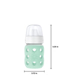 Lifefactory 8-Ounce Wide Neck Glass Baby Bottle with Protective Silicone Sleeve and Hard Sippy Spout, Mint (LG2221WMI4)