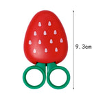 Refrigerator Paste Cutter Safety Scissors Mini Cute Strawberry Shape Portable Paper Cutters Set for Scrapbook Crafts Photo Album Decoration Greeting Cards Embroidery Scissor