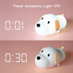 LED Silicone Dog Night Light,Portable Cute Kawaii Soft Dimmable Rechargeable Touch Control Stress Relieving Nursery Puppy Lamp,Bedside Lamp for Baby Children Boys Girls Kids and Toddler