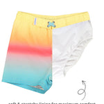 RUGGEDBUTTS Boys UPF50+ Sun Protection Striped Color Block Swim Trunks - Beach Paradise, 2T