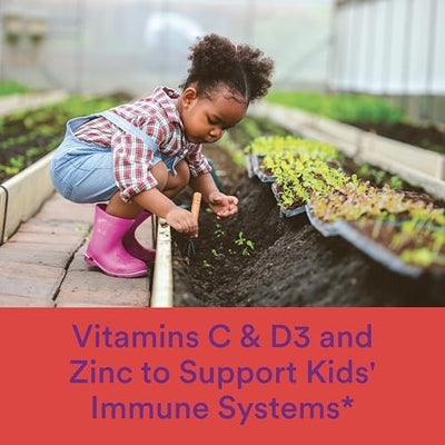 SmartyPants Kids Immunity Elderberry Gummies: Kids Immune Support Supplement, Vitamin C, Vitamin D, Vitamins B6 & B12 and Zinc, Gluten Free, Elderberry Flavor, 60 Count (30 Day Supply)