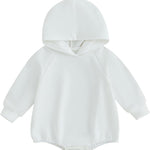 Thorn Tree Newborn Baby Boys Hooded Sweatshirt Long Sleeve Solid Romper Infant Baby Fall Winter Spring Outfits