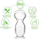 Manual Silicone Breast Pump, 5oz/150ml Milk Collector, BPA-Free with Suction Base, Leak-Proof Cap