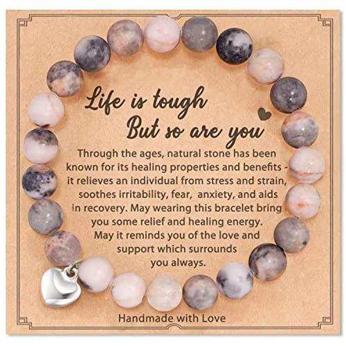 Get Well Soon Gifts for Women,Natural Stone Healing Bracelet, Inspirational Gifts for Women Teen Girls