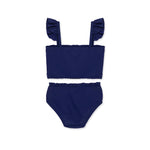 Little Me Clothes for Baby Girls' Smocked Swimsuit, Blue, 6-9 Months