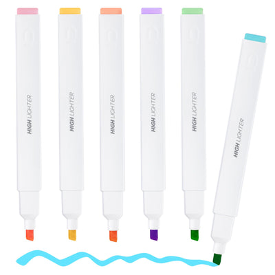 M&G 6 Pcs Pastel Highlighters, Assorted Colors, Quick-Dry No-Bleed Ink with Chisel Tip, Easy Grip Design for Journaling, Planners, and Office Documents