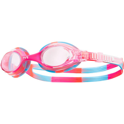 TYR Swimple Tie Dye Youth Swim Goggles, Blue/Green, Ages 3-10