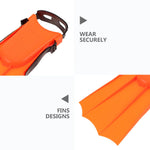Healvian Diving Foot Flippers Swimming Fins for Adults, Adjustable Orange Scuba Flippers with Comfortable Fit, Sizes 30-36, Snorkeling and Water Sports Training Equipment
