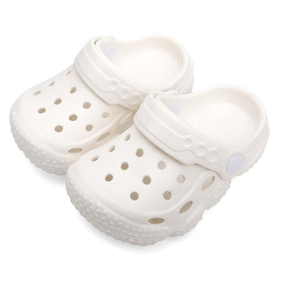 INMINPIN Baby Clogs Garden Shoes Newborn Infant Lightweight Breathable Beach Pool Sandals Non-Slip Baby Boys Girls Water Shower Summer Shoes Splay Naturally, White, 6-12 Months Infant