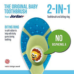 Jordan* | Step 1 Baby Toothbrush | 0-2 Years, Soft Bristles, BPA Free | Green & Blue | 4 Pack