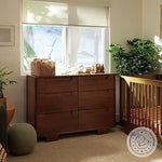 Babyletto Yuzu 6-Drawer Dresser with Over 10-Inch Drawer Extension in Natural Walnut, Greenguard Gold Certified