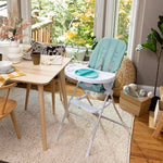Ingenuity Sun Valley Compact Folding Baby High Chair, Food-Grade Safe Plate, 5-Point Harness, for Ages 6 Months and Up, Unisex - Teal