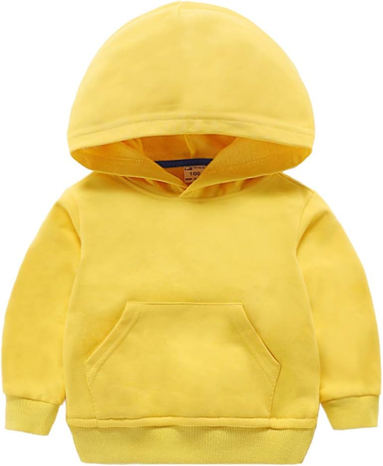Ding-dong Baby Toddler Kid Boy Girl Solid Casual Pocket Hoodie Sweatershirt Pullover