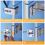 GEMASP Hasp Latch 2 Pack, 90 Degree Solid 304 Stainless Steel File Cabinet Lock Desk Drawer Lock, Safe Security Padlock Latch Hasp Lock for Personal Privacy