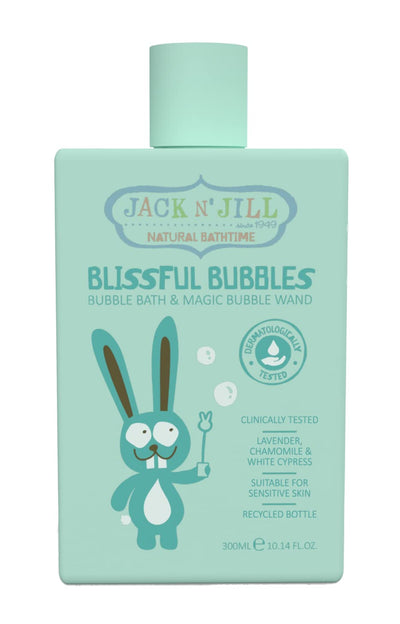 Jack N' Jill Blissful Bubbles product packaging with a cartoon bunny on a white background