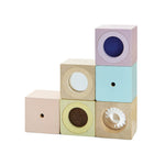 PlanToys® Sensory Blocks Wooden Learning Toy | Montessori Educational Activity for Tactile, Auditory & Visual Exploration | Eco-Friendly Toy for Early Development & Discovery