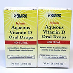 Infants Aqueous Vitamin D Oral Drops 400IU/ml 2-Pak (2 x 50ml) by Silarx