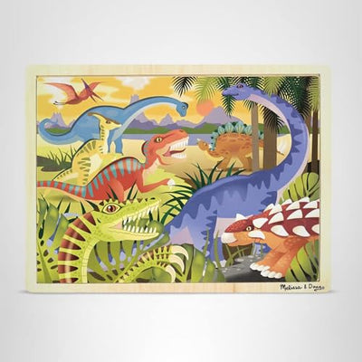 Melissa & Doug Dinosaurs Wooden Jigsaw Puzzle with Storage Tray (24 pcs)