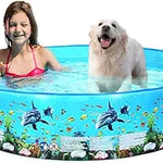 Play Pool for Kids Plastic Outdoor Swimming Pool Non-inflatable Folding Round Water Pool Children Snapset Swimming Pool(8FT (244CM x 38CM),Dinosaur)