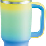 40 oz Tumbler with Handle and Straw: Stainless Steel Insulated Tumbler Keeps Cold for 24 Hours, Leakproof Travel Cup Fits in Cup Holder and BPA-Free, Cotton Candy