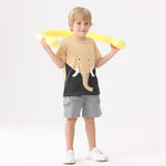 GFQLONG Toddler Baby Boys 3 Pack Crewneck Cotton Short Sleeve T-Shirt, Baby Summer Cute Cartoon Print Tees Shirts,Elephant,1-2T