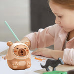 Cute Cartoon Manual Pencil Sharpener – Perfect Student Stationery for School, Office, and Art Drawing (9.3 * 8.5cm) Perfect Birthday and Holiday Gift for Students,Khaki