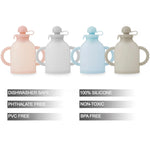 PandaEar 4 Pack Reusable Silicone Baby Food Pouches, Washable Freezer Squeezable Pouch for Toddler Kids, BPA-Free Silicone Refillable Baby Food Storage, 4oz