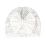 QandSweet 0-24 Months Newborn Girls' Hats Cotton and Linen Cap Infant Big Bow Hat Baby Shower (5 Pack)