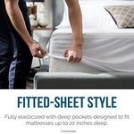 LUCID Premium Hypoallergenic 100% Waterproof Mattress Protector - Universal Fit, Cotton Terry Top, Full, White