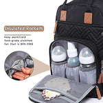 iniuniu Diaper Bag Backpack, 4 in 1 kit Large Unisex Baby Boys Girls Waterproof Travel Back Pack with Diaper Pouch, Washable Changing Pad, Pacifier Case and Stroller Straps, Black