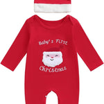Ledy Champswiin 2Pcs Neutral Outfits Newborn Baby Boy Girl Pumpkin Romper Jumpsuit My 1st Halloween Clothes with Hat