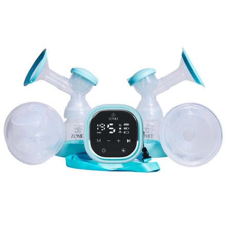 ZOVOO double breast pump with digital display on a white background