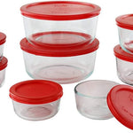 Pyrex Simply Store (12-Pack) Glass Food Storage Containers Set, (1, 2, & 3 Cup) Meal Prep Containers With BPA-Free Lids, Dishwasher & Microwave Safe