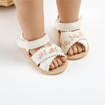 hitoddler Baby Girls Sandals Infant Classic Embroided Wedding Dress Summer Shoes Closed Toe Beach Sandals Newborn Crib Shoes First Walkers Prewalkers