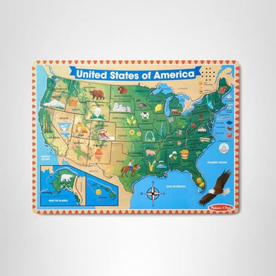 Melissa & Doug USA Map Sound Puzzle - Wooden Puzzle with Sound Effects (40 pcs)