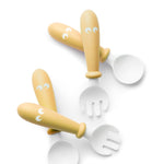BabyBjörn Baby Spoon and Fork, 4 pcs, Powder Yellow