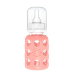 Lifefactory Glass Baby Bottle with Stage 1 Nipple and Protective Silicone Sleeve Cantaloupe, 4 Oz