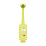 Dr. Brown's ToothScrubber Toddler Toothbrush, Triple-Sided Training Toothbrush with Suction Cup Base, Green Monster, Baby Oral Care, Ages 1-4 Years