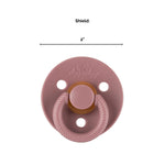 Itzy Ritzy Natural Rubber Newborn Pacifiers (Set of 2) – Baby Pacifiers with Cherry-Shaped Nipple & Large Air Holes for Added Safety; Set of 2 Binkies in Blossom & Rosewood (Ages 0 – 6 Months)