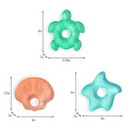 Itzy Ritzy Water-Filled Teethers - Cold Cutie Coolers Textured On Both Sides to Massage Sore Gums & Emerging Teeth - Can Be Chilled in Refrigerator, Set of 3 Seaside Water Teethers