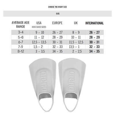 Arena Unisex Kids Junior Swim Fins Beginners Lap Swimming Training Open Heel Hydrodynamic Slits Youth Short Flippers for Children, Pink, Size 3-3.5 US
