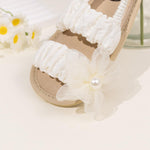 Bellocasa Infant Baby Girls Sandals Summer Flower Bowknot Wedding Princess Dress Shoe Soft Sole Baby Shoes for Newborn Girl(JYB208 White,2)